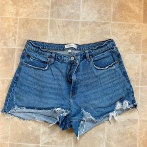 Abercrombie & Fitch Distressed Blue Jean Shorts